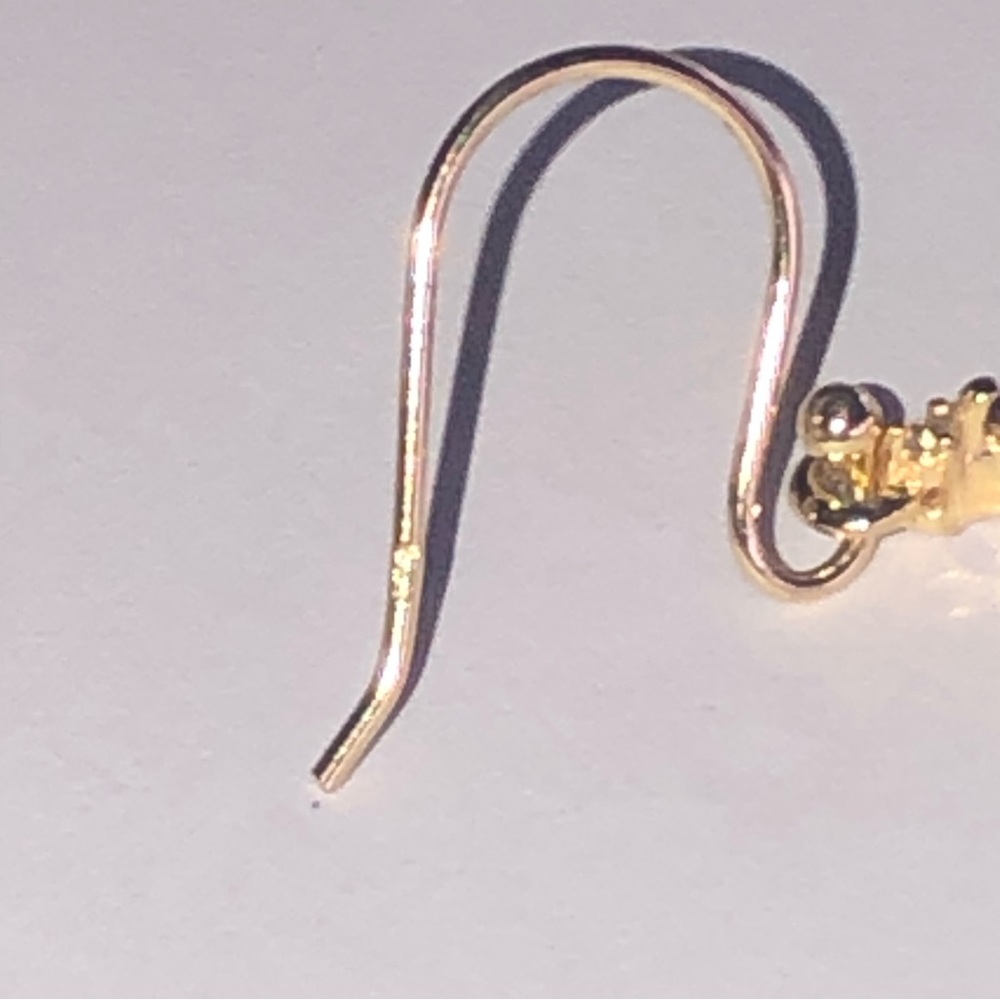 Solid 14k Gold Gemstone Dangle Earrings - Picture 11 of 11